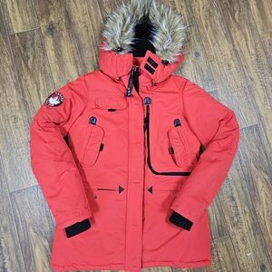 Canada Weather Women Size L Gear Triple Goose Full Zip Winter Jacket Parka Coat